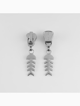 Бегунок для молнии «Трактор», №5, «Рыба», 10 шт., цвет никель (комплект 2 шт)