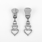 Бегунок для молнии «Трактор», №5, «Сердца», 10 шт., цвет никель - Фото 3