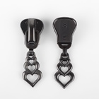 Бегунок для молнии «Трактор», №8, «Сердца», 10 шт., цвет чёрный никель - Фото 3