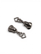 Бегунок для молнии «Трактор», №8, «Сердца», 10 шт., цвет чёрный никель - Фото 5