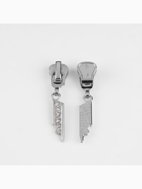 Бегунок для молнии «Трактор», №5, «Стразы», 10 шт., цвет никель