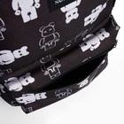 Рюкзак школьный текстильный Teddy, 42х14х28 см, цвет чёрный - Фото 6