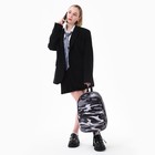 Рюкзак школьный текстильный «Камуфляж», 42х14х28 см, цвет чёрный - Фото 9