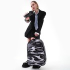 Рюкзак школьный текстильный «Камуфляж», 42х14х28 см, цвет чёрный - Фото 8