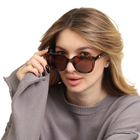 Очки солнцезащитные женские «OneSun. Wayfarer», uv 400, линза 5.2×4.2 см, коричневый - Фото 4