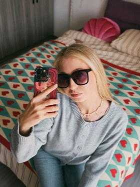 Очки солнцезащитные женские «OneSun. Wayfarer», uv 400, линза 5.2×4.2 см, чёрный, фиолетовый  (артикул 10199526)  большой выбор товаров оптом и в розницу по низким ценам с доставкой