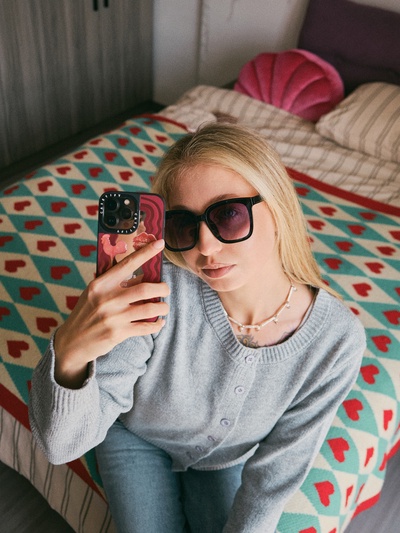 Очки солнцезащитные женские «OneSun. Wayfarer», uv 400, линза 5.2×4.2 см, чёрный, фиолетовый