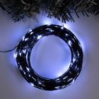 УЦЕНКА Гирлянда «Нить» 20 м роса, IP20, чёрная нить, 200 LED, свечение белое, 12 В - фото 14209831