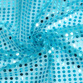 Отрез для рукоделия, сетка с пайетками, цвет бирюзовый, 47,5 × 50 см