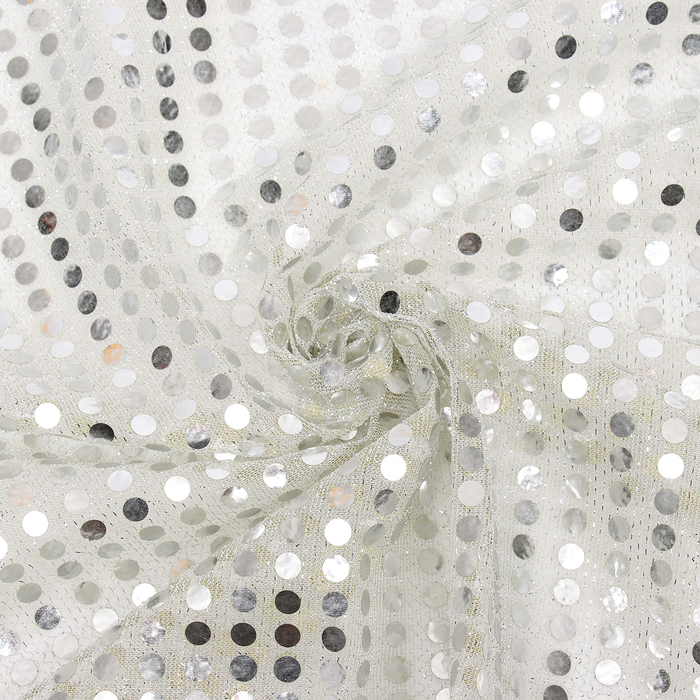 Ткань для рукоделия, сетка с пайетками, цвет сирень, лоскут 47.5×50 см - Фото 1