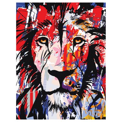 Картина по номерам на черном холсте «Лев», 30 × 40 см