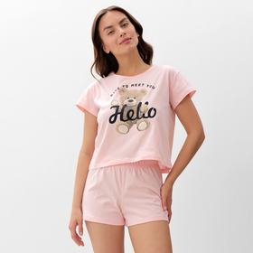 Пижама женская (футболка и шорты) KAFTAN Hello р. 40-42, розовый