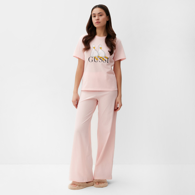 Пижама женская: футболка, брюки, KAFTAN Gussi, размер 40-42, розовая