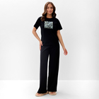 Пижама женская (футболка и брюки) KAFTAN  р. 44-46, черный - фото 321626716