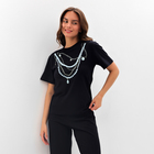 Пижама женская (футболка и брюки) KAFTAN "Жемчуг" р. 40-42, черный - фото 24638409