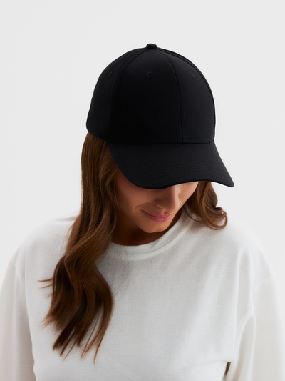 Кепка однотонная MINAKU, чёрная, размер 58, хлопок 100%