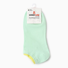 Носки женские укороченные, цвет нефритовый с зеленой резинкой, размер 36-41 - фото 24054902