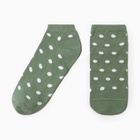 Носки женские укороченные "Горошек", цвет зеленый, р-р 23-25 - фото 12207950