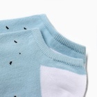 Носки женские укороченные "Сова", цвет белый/голубой, р-р 23-25 (комплект 2 шт) - фото 24061657