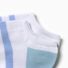 Носки женские укороченные "Котик", цвет белый/голубой/серый, р-р 23-25 - Фото 2