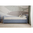 Кровать «Кальвет» без ПМ, 80×190 см, с бортиком, премиум велюр, цвет лондонский туман - Фото 5