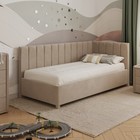 Кровать «Помпиду» без ПМ, 80×190 см, премиум велюр, цвет песчаный бриз - фото 110070586