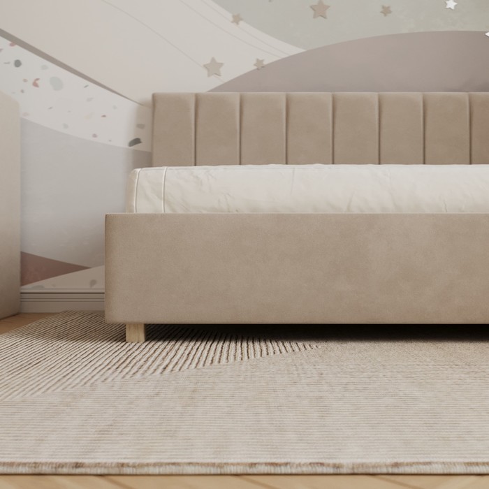 Кровать «Помпиду» без ПМ, 80×190 см, премиум велюр, цвет песчаный бриз - фото 1928616803