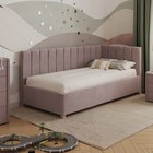 Кровать «Помпиду» с ПМ, 90×190 см, премиум велюр, цвет пыльная роза - фото 110070601