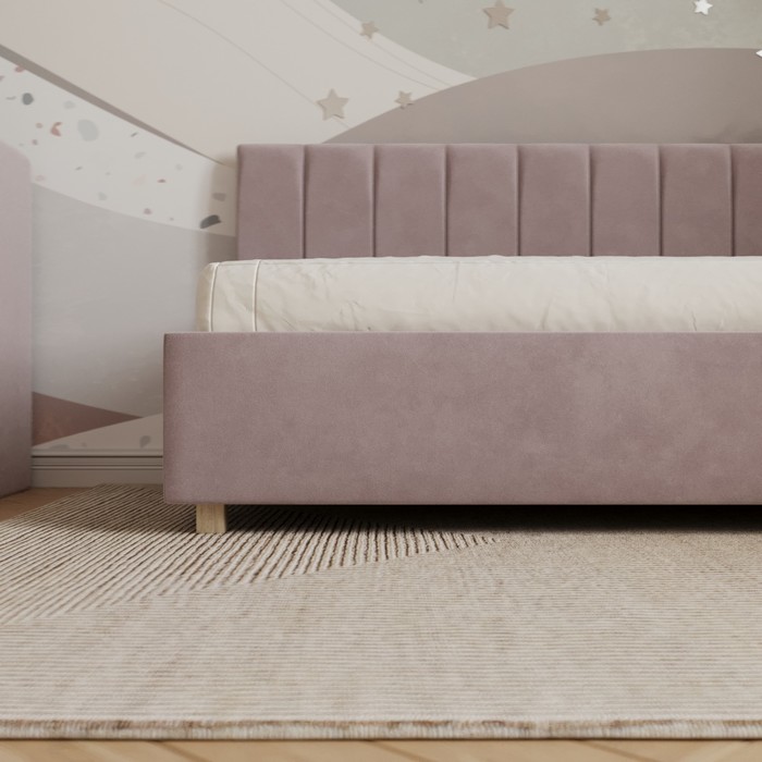 Кровать «Помпиду» с ПМ, 90×190 см, премиум велюр, цвет пыльная роза - фото 1928616893