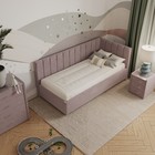 Кровать «Помпиду» с ПМ, 110×200 см, правая, премиум велюр, цвет пыльная роза - Фото 6
