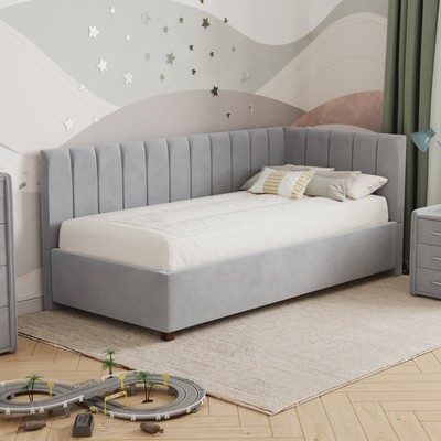 Кровать «Помпиду» без ПМ, 80×190 см, премиум велюр, цвет звездная пыль