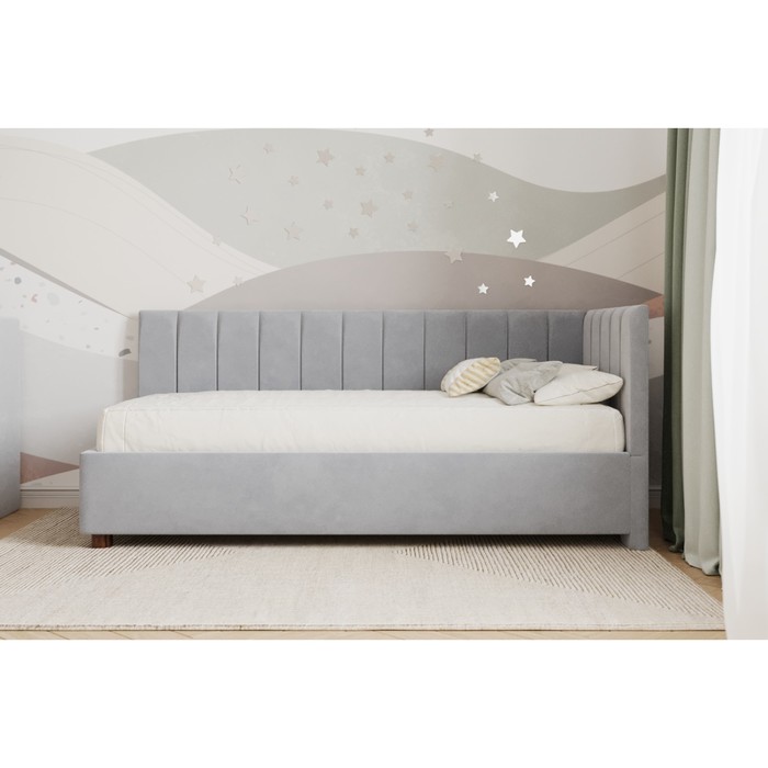 Кровать «Помпиду» без ПМ, 80×190 см, премиум велюр, цвет звёздная пыль - фото 1928616988