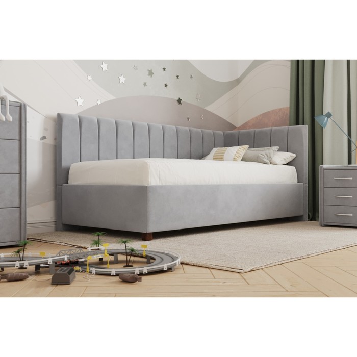 Кровать «Помпиду» без ПМ, 80×190 см, премиум велюр, цвет звёздная пыль - фото 1928616990