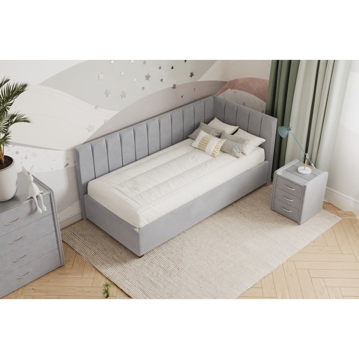 Кровать «Помпиду» без ПМ, 80×190 см, премиум велюр, цвет звёздная пыль - фото 1928616991