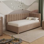 Кровать «Помпиду» без ПМ, 80×190 см, премиум велюр, цвет пески касабланки - фото 110070700