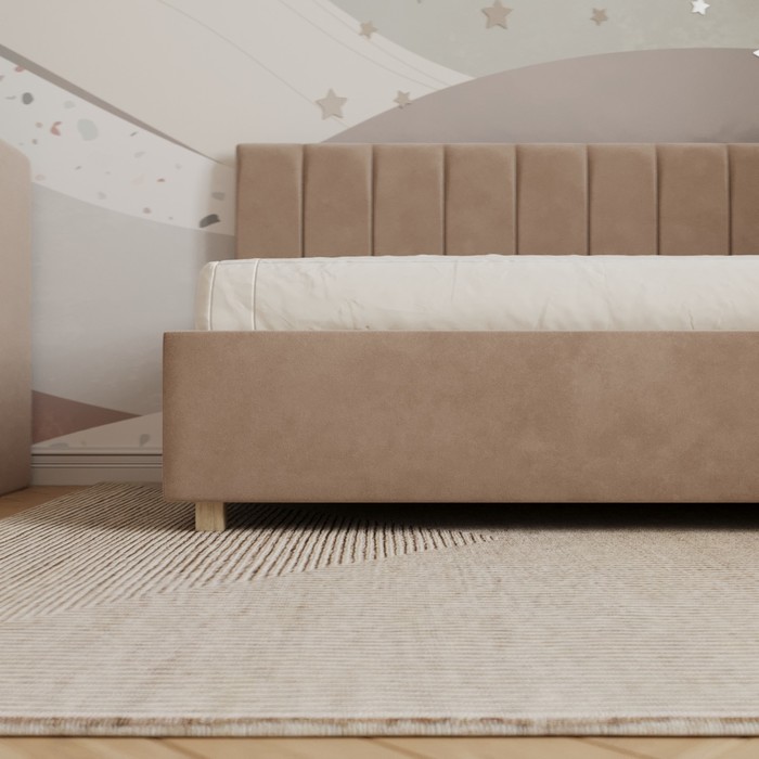 Кровать «Помпиду» без ПМ, 80×190 см, премиум велюр, цвет пески касабланки - фото 1928617079