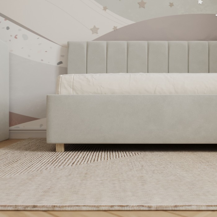 Кровать «Помпиду» без ПМ, 100×190 см, премиум велюр, цвет лунный луч - фото 1909628628