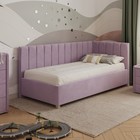 Кровать «Помпиду» без ПМ, 80×190 см, премиум велюр, цвет бутоны вишни - фото 110070730