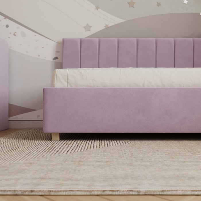 Кровать «Помпиду» без ПМ, 80×190 см, премиум велюр, цвет бутоны вишни - фото 1928617260