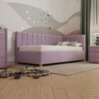 Кровать «Помпиду» без ПМ, 80×190 см, премиум велюр, цвет бутоны вишни - Фото 4