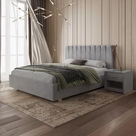 Кровать «Алькасар» без ПМ, 140×190 см, премиум велюр, цвет звёздная пыль