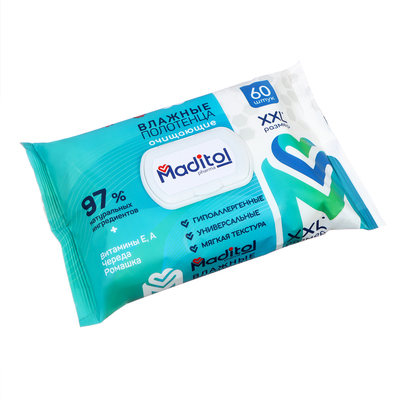 Влажные полотенца Maditol, 60 шт.