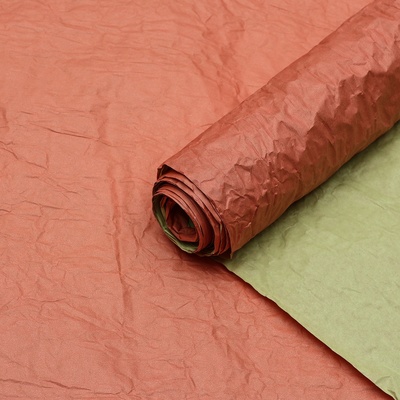 Бумага упаковочная "Эколюкс двухцветная", салатовый-красный, 0,67 x 5 м