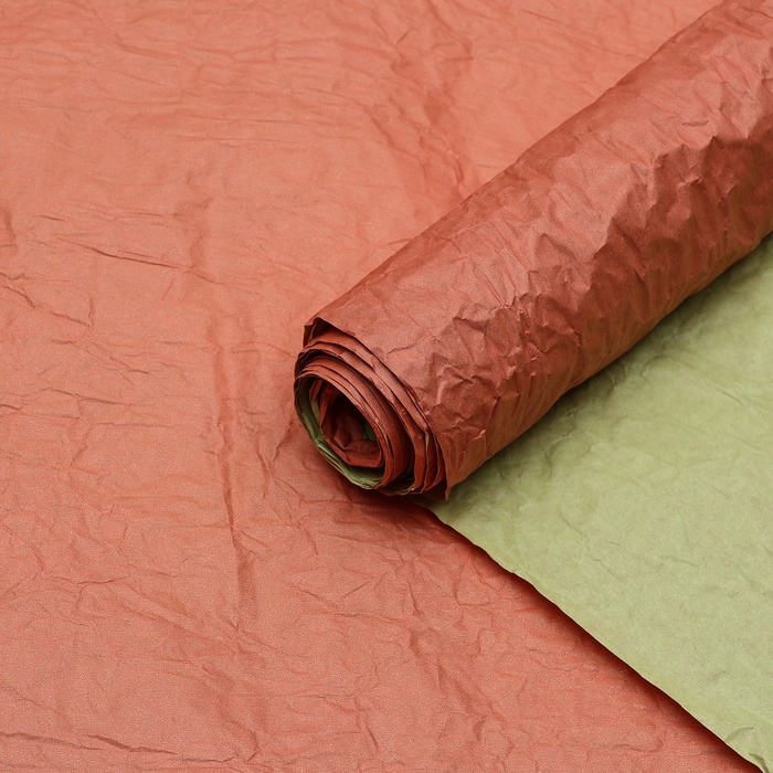 Бумага упаковочная "Эколюкс двухцветная", салатовый-красный, 0,67 x 5 м - Фото 1