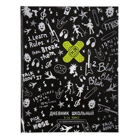 Дневник для 5-11 классов, 48 листов "Панк", твёрдая обложка, глянцевая ламинация, универсальная шпаргалка, блок 65г/м2 10335722