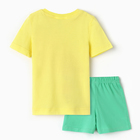 Комплект для девочки (футболка/шорты), цвет желтый/св.зелёный, рост 104-110 - Фото 5