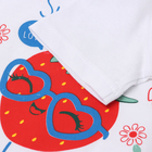 Комплект для девочки (футболка/шорты) "Клубничка", цвет белый/розовый, р.104-110 - Фото 3