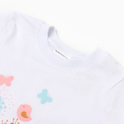 Комплект для девочки (футболка/шорты) "Цветы", цвет белый/персиковый, рост 104-110 - фото 24055093