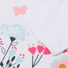 Комплект для девочки (футболка/шорты) "Цветы", цвет белый/персиковый, рост 104-110 - фото 24055094