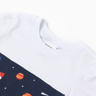 Комплект для мальчика (футболка/шорты) "Астронавт на луне", цвет белый/синий, рост 116-122 - фото 24055128